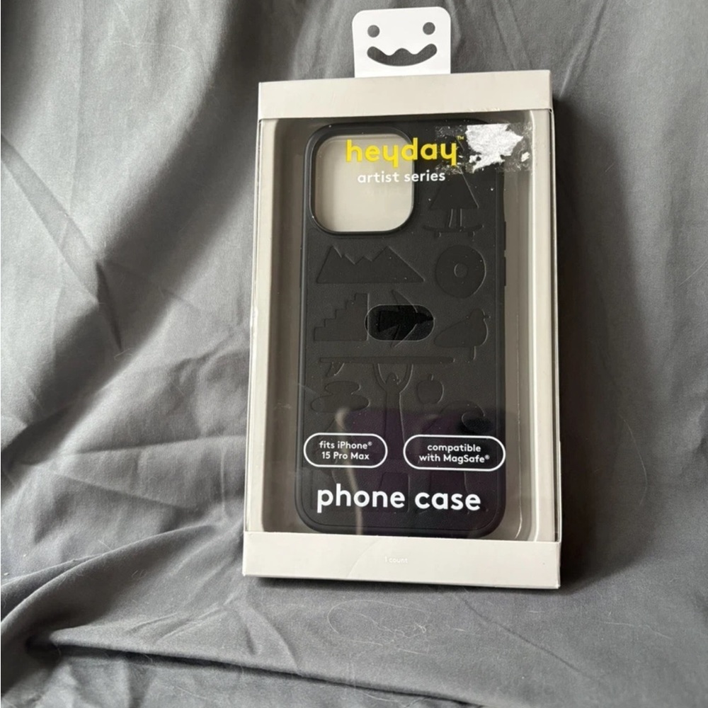 Heyday Black Shockproof Phone Case with Smiley Design